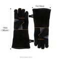 thumbnail image 2 of Guantes de soldadura de 16 "resistentes al calor Unibody cuero de vaca dividido BBQ Cooking Pack de 2 - guantes protectores de manos antideslizantes y resistentes al desgaste para hornear, 2 of 4
