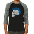 thumbnail image 1 of LA Pop Art Men's Raglan Baseball Word Art T-shirt - Punk Mohawk, 1 of 2