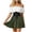 Olive Green, variant on ZToonmas Women's Corset Waist Ruffle Mini Skirt Lace-up High Waist Flared Skirt for Renaissance and Parties