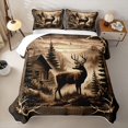 thumbnail image 2 of Erosebridal Rustic Wildlife Quilt King for Boys Men, Mountain Cabin Print King Coverlet Set, Brown, 3-Piece, 2 of 7