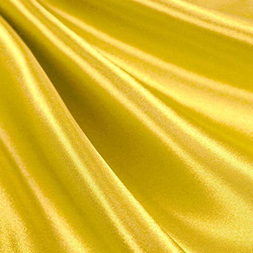 AK TRADING CO. 60" inches Wide-by The Yard-Charmeuse Bridal Satin Fabric for Wedding, Apparel, Crafts, Decor, Costumes (Yellow, 10 Yards)