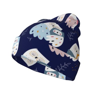 Disketp Mom And Baby Owls Winter Beanie for Men Women Beanie Knit Hat Cuffed Cap Beanie Knit Chunky Snow Cap