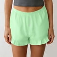 thumbnail image 2 of KHONTS Women's Summer Pajama Boxer Shorts Ruffle Spring Sleepwear Textured Casual Beach Pj Bottoms Green M, 2 of 7