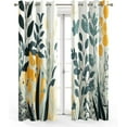 thumbnail image 2 of Leaf Curtains For Bedroom, Abstract Leaves Drapes, Boho Botanical Blackout Curtains For Living Room Home Decor, Patterned Grommet Drapes 52"W x 96"L, 2 of 6