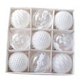 thumbnail image 2 of Juego de 9 piezas de adornos de bolas navideñas, bolas navideñas de 3,15 pulgadas para reuniones festivas Blanco, 2 of 9