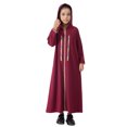 thumbnail image 4 of oqasdz Robes pour Filles Robe à Capuche Brodée Exquise Robe de Fête à Manches Longues avec Dentelle Élégante Appliquée Florale, 4 of 6