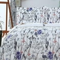 thumbnail image 3 of Jessy Home Queen Floral Quilt Lightweight Purple Butterfly Bedding Tulip Bedspread Coverlet, 3 of 7