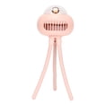 thumbnail image 3 of Ventilador para cochecito de mano, portátil, USB, recargable, 4 velocidades, diseño de trípode silencioso, ventilador de rotación Horizontal de 360 grados para bicicleta, color rosa, 3 of 8