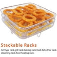 thumbnail image 4 of 3 PCS Air Fryer Rack, 8 Inch Air Fryer Rack Square, Tower Stackable Square Air Fryer Accessories, 304 Stainless Steel Multi-Layer Dehydrator Rack, 4 of 6