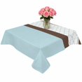 thumbnail image 2 of Blue Brown Morocco Table Cloth Waterproof Tablecloths, Geometric Stripes Aqua Stitching Tablecloth Dining Table Cover for Kitchen Party Tabletop Outdoor, Square Tablecloth 54x54 Inch, 2 of 9