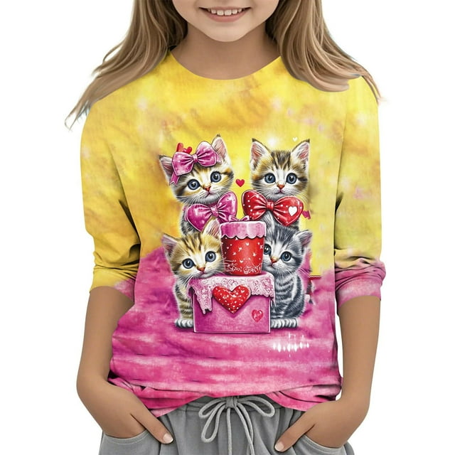 Tauxra T-Shirt à Manches Longues pour Adultes, Haut à Manches 3/4 Col Rond avec Imprimé Ludique, T-Shirt Respirant pour Usage Quotidien et Activités Intérieures