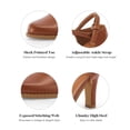 thumbnail image 2 of Women Chunky High Heels Closed Pointed Toe Ankle Strap Pumps Vintage Dress Party Shoes, 2 of 3