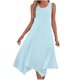 thumbnail image 2 of mfyjkho Vestidos de fiesta para mujer, Vestidos de mujer sin mangas cuello redondo cordón casual volantes vestido mini línea A Vestidos largos para mujer xxl, 2 of 8