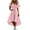 Pink new2, variant on qolati Summer Dresses for Women 2025 Loose Fitted Casual V Neck Drawstring Midi Dress High Low Hem Ruffle Flowy Boho Beach Sundress