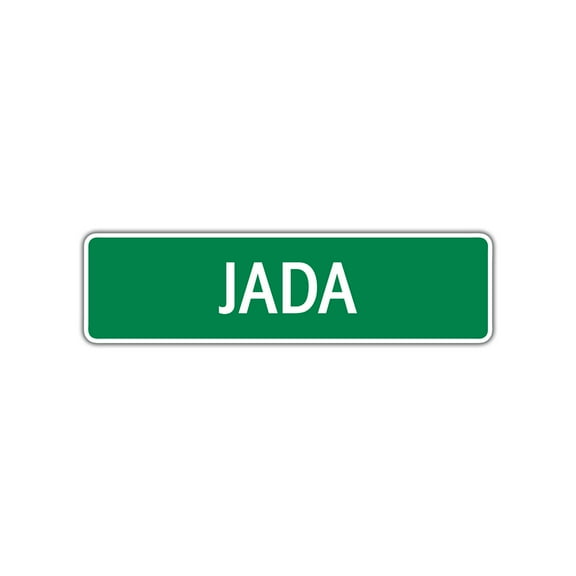 Jada Girls Name Children Name Indoor Outdoor Letter Printed Label Wall Plaque Decoration Aluminum Sign 4"x13.5"