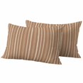thumbnail image 6 of Brown Striped Outdoor Pillow Covers 20x12 Inch Lumbar Pillow Covers Set of 2 Waterproof Decorative Throw Pillow Cases Farmhouse Stripes Modern Vintage Cushion Covers for Patio Furniture Garden Couch, 6 of 8