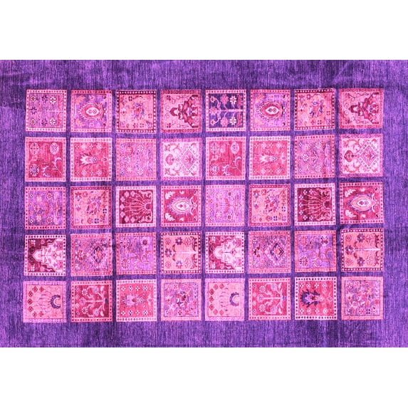 Ahgly Company Indoor Rectangle Abstract Pink Modern Area Rugs, 4' x 6'