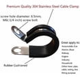 thumbnail image 2 of 30Pcs 5/16 Inch Cable Clamp Rubber Cushioned Insulated Clamp Stainless Steel, 2 of 6
