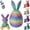 Rainbowglow, variant on Prefilled Easter Egg with Bunny Inside, Large Fillable Style Bunny Egg Alternative, 3D Printed Articulated Rabbit Surprise Egg for Easter Hunt, Baskets & Spring Decor
