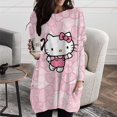 thumbnail image 1 of Camisetas de manga larga con estampado de Hello Kitty para mujer, Tops informales de gran tamaño, camiseta de dibujos animados, ropa de primavera y otoño, 1 of 4