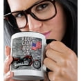 thumbnail image 2 of 3drose, Keep Calm and Ride On. American Flag., 11oz Two-tone Black Mug, 2 of 6