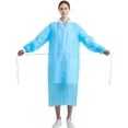 thumbnail image 2 of ProtectX (Blue 100 Pack) Disposable Breathable Polypropylene Isolation Gown with Elastic Knit Cuffs, Covered Back, Extra-Long Double Ties, Universal Size, 2 of 6