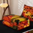 thumbnail image 5 of Erosebridal Hippie Vintage Pumpkin Zipper Full Size Comforter Sets with Fitted Sheet and 2 Pillowcases, Vintage Farmhouse Zipper Bedding Set for Boys Girls, Orange Olive Green, Black Reversible, 5 of 7