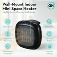 thumbnail image 3 of Good Housekeeping Wall-Mount Indoor Space Heater w/ Thermostat, 750W, Black, 3 of 12