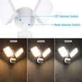 thumbnail image 6 of 25W 3CCT Dual Head Plug-in LED Security Light, Motion Sensor & Dusk to Dawn Floodlight, 3 Lighting Modes, 3000K/4000K/5000K Selectable, ETL&FCC Listed, White, 6 of 9