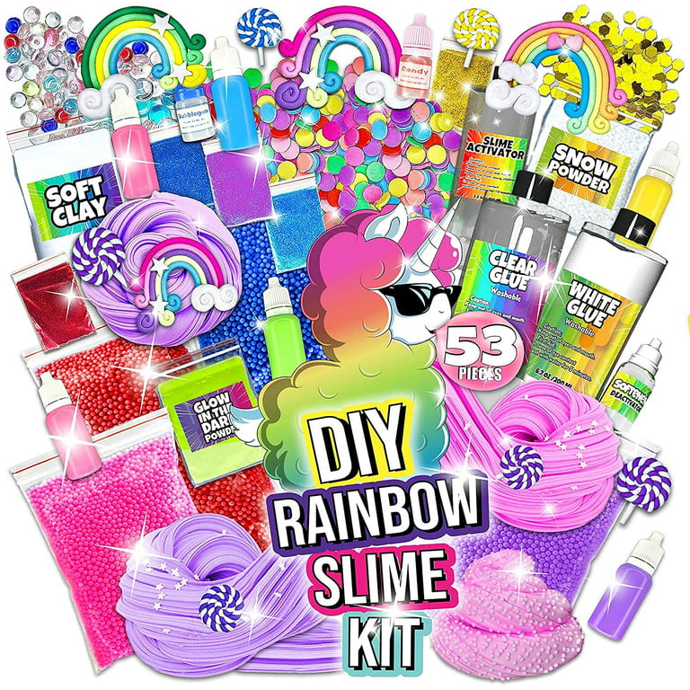 Laevo Rainbow Slime Kit for Girls and Boys -DIY Slime Making Kit Cloud  Slime Kit - DIY Slime Kit for Kids