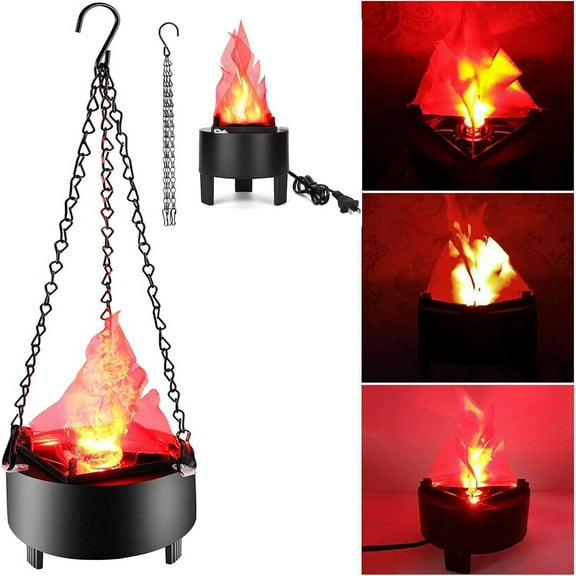 Eurhowing LED Artificial Flame Light, 110V Hanging 3D Fake Fire Light, Simulated Flame Effect Light for Halloween Christmas Night Clubs Party Festival Decoration, 1Pcs