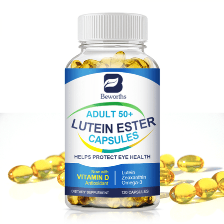 Beworths Lutein Ester Capsules Contains Zinc, Vitamins C, E, Omega 3, Lutein & Zeaxanthin - Protect Eye Health & Reduce Eye Strain - 120 Capsules