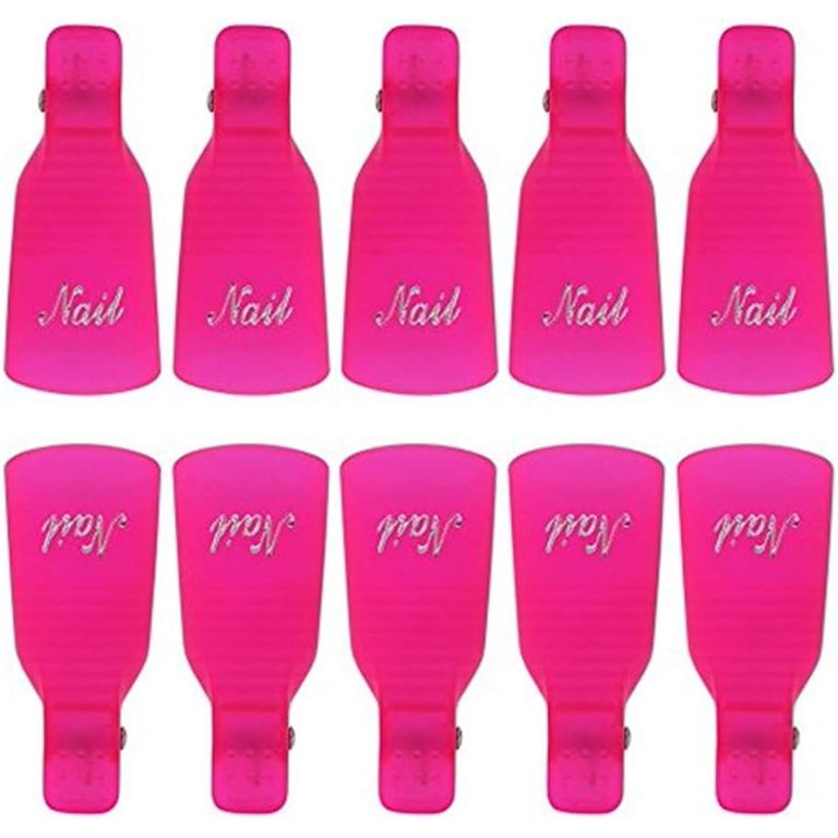Gel Nail Polish Remover Wrap Clips Acrylic Nails Art Soak Off Clip UV Manicure Pedicure Nail Tool Rose Red Color