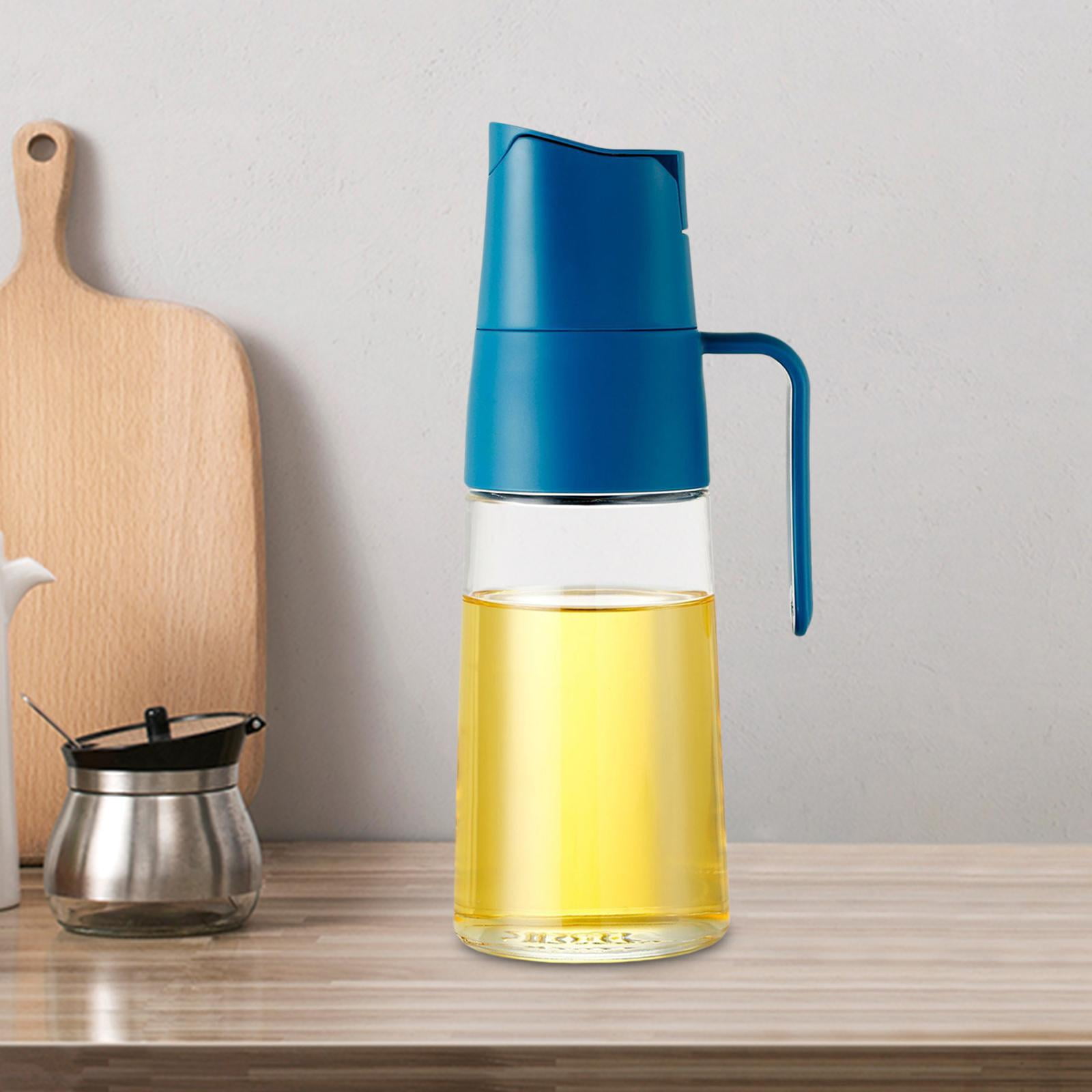 Olive Oil Dispenser Bottle Automatic Open and Close Lid for Soy Sauce Syrup Dark Blue