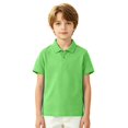 thumbnail image 2 of Lime Green Uniform Shirts for Boys,Polo Uniform Shirts for Boys Kids,School Short‑Sleeve Casual Button‑Down Collar Golf Polo Shirts Comfy Daily Clothing,4‑12 Years, 2 of 5