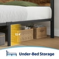 thumbnail image 5 of Greenstell Queen Size Bed Frame with Storage Headboard,Wood Platform Bed with LED Lights & USB Charging Station,Double Bed Frame with Metal Slats,Rustic Brown, 5 of 9