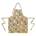 thumbnail image 2 of Yellow Baseball Items Pattern Apron-Garden Aprons for Women with Pockets-Cotton Linen Waterproof Kitchen Cooking Gardening Aprons Adjustable for Kitchen,Cooking,BBQ and Salon 33x27 Inch, 2 of 7