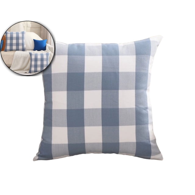 18"x18" Plaid Pillow Cover – Soft & Breathable Throw Pillow Case for Sofa, Couch, Porch & Outdoor Use – Checkered Pattern with Hidden Zipper