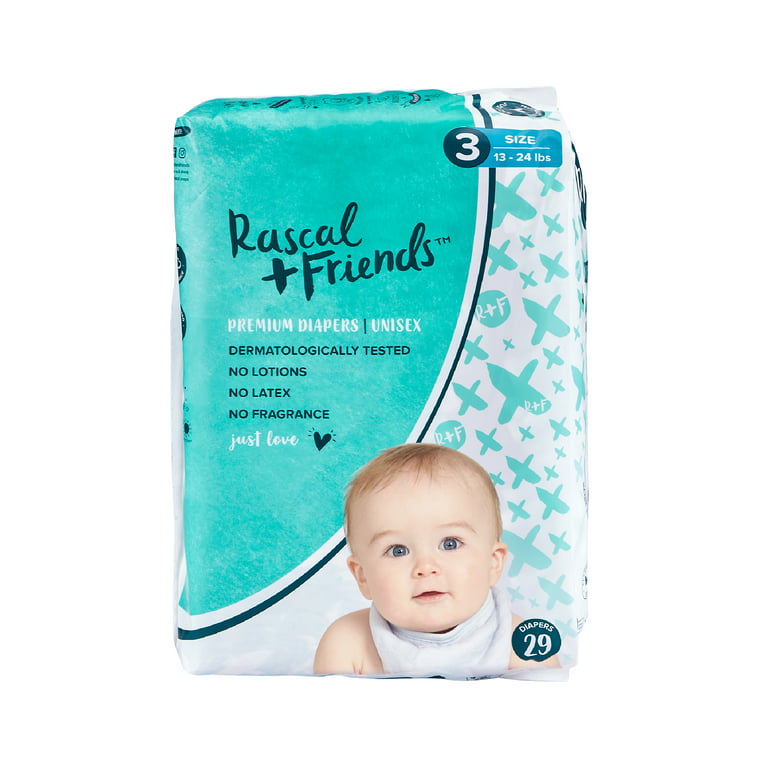 Rascal + Friends Premium Diapers Size 3, 29 Count (Select for More Options)