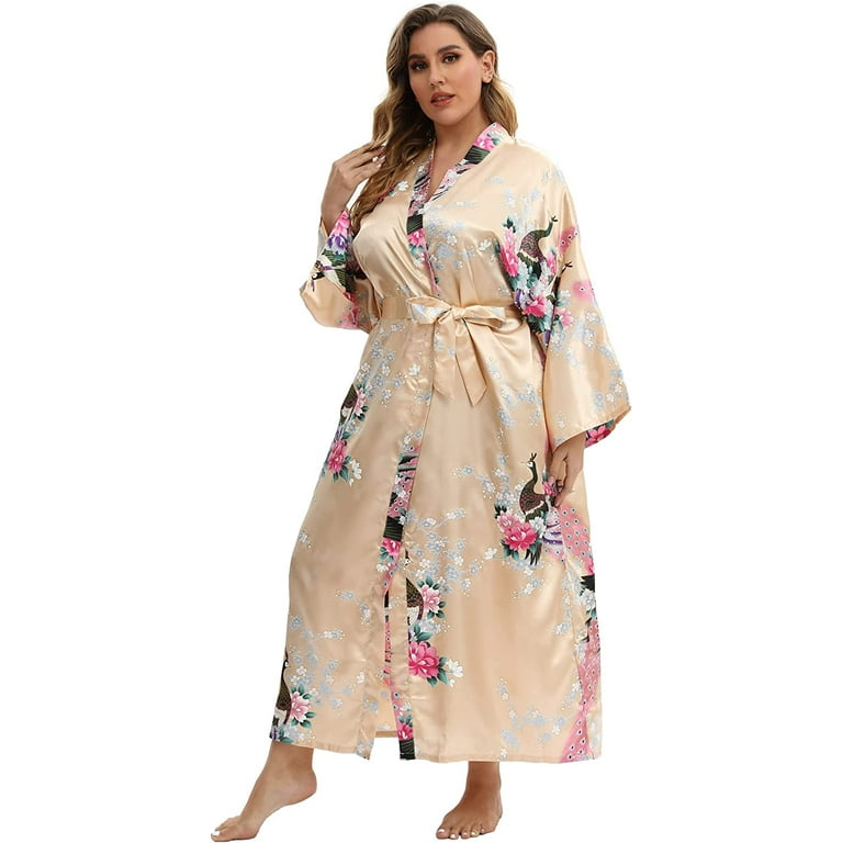 Cheap plus top size silk robes