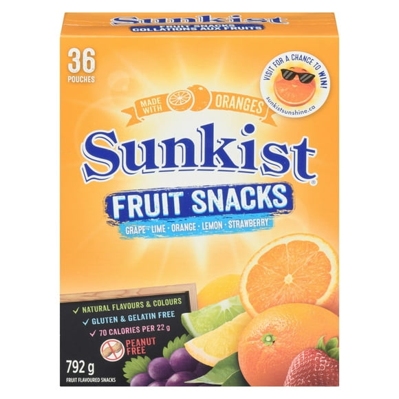 Sunkist Fruit Snacks, 792g, 36 pouches