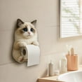 thumbnail image 5 of OugPiStiyk Cat Paper Holder, Realistic 3D Cat Resin Wall-Mounted Tissue Dispenser, Wall-Mounted Cat Tissue Papers Roll Storage Stand for Bathrooms, Kitchen, Home Decor (Ragdoll), 5 of 6