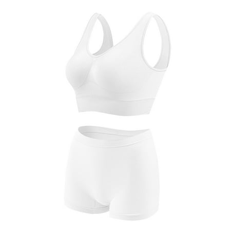 Clearance!Uooqdmx Lingerie for Women Plus Size Lingerie Sports Bra Fitness Running Yoga Vest without Rims Large Size Breathable Sports Bra Set Women s Lingerie  Sleep & Lounge White S