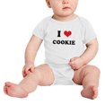 thumbnail image 2 of I Heart Cookie Love Food Funny Baby Bodysuits (White, 3-6 Months), 2 of 5