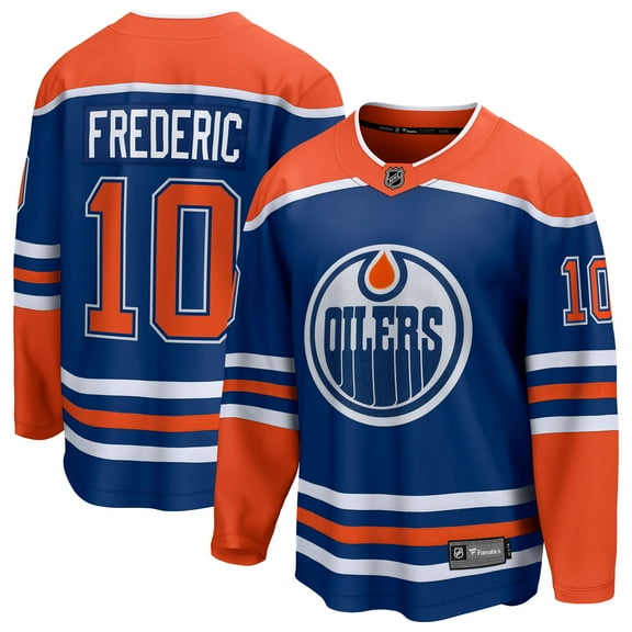 Men's Fanatics Trent Frederic Royal Edmonton Oilers Home Breakaway Jersey