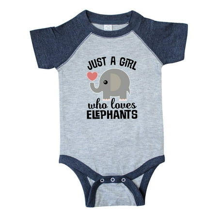 

Inktastic Just A Girl Who Loves Elephants Gift Baby Girl Bodysuit