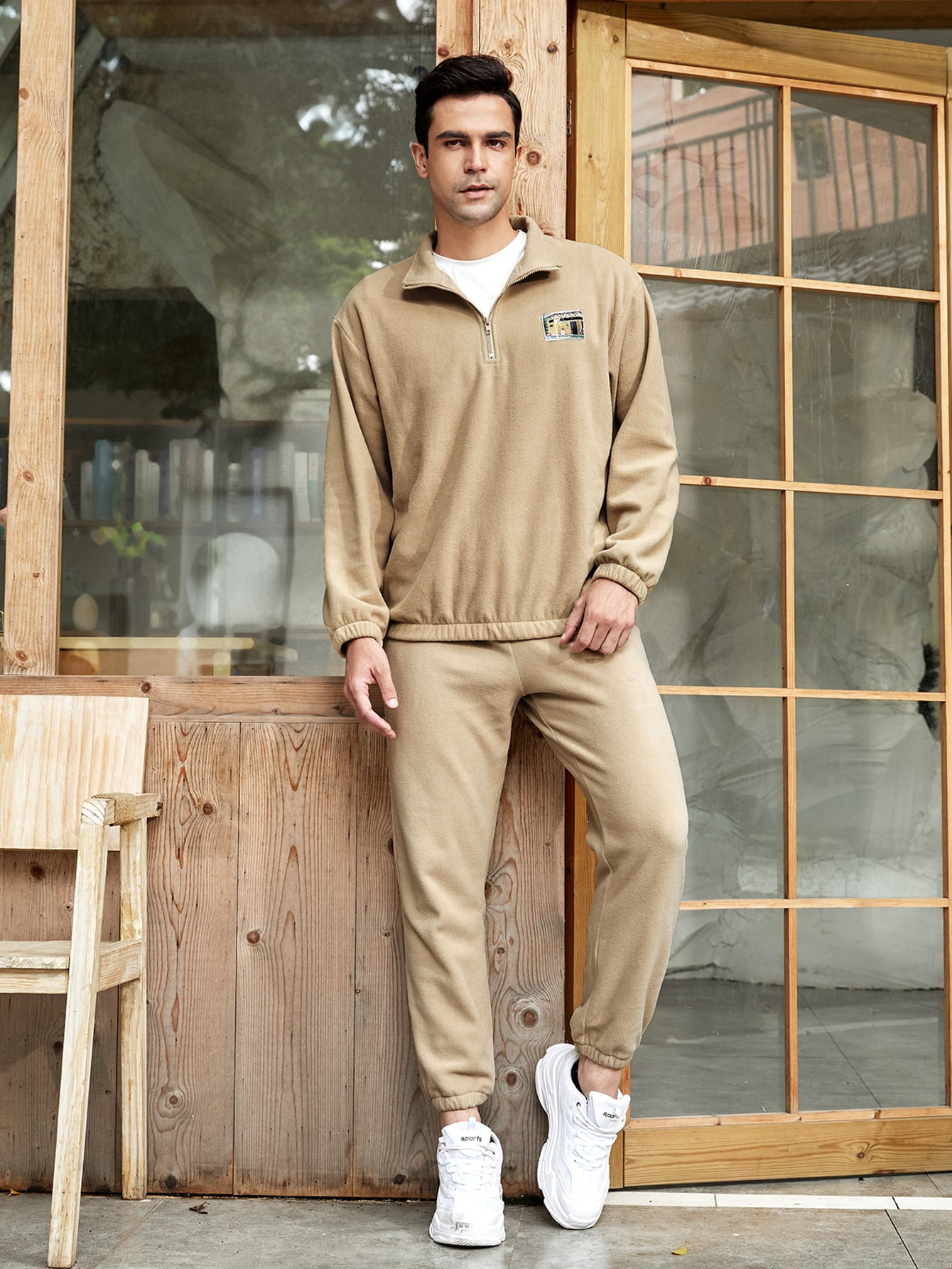 Zipper half placket sweatshirt Clearance