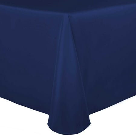 

Ultimate Textile (10 Pack) Satin 60 x 120-Inch Oval Tablecloth - for Home Dining Tables Regal Blue