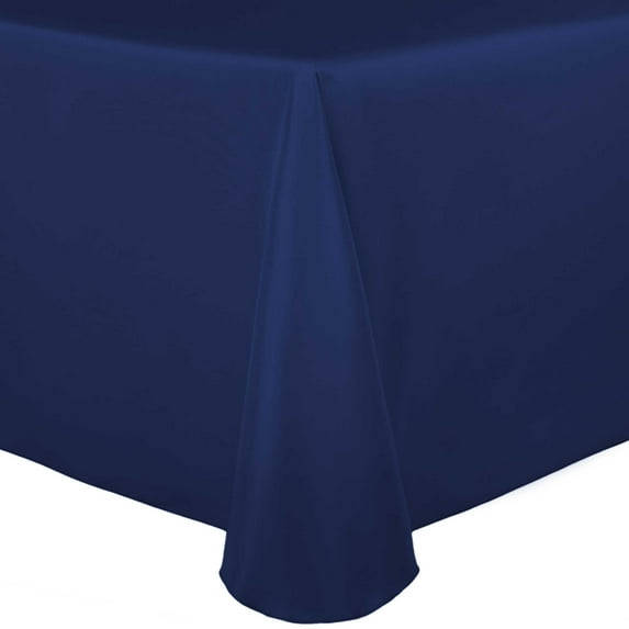 Ultimate Textile Satin 54 x 96-Inch Oval Tablecloth Regal Blue