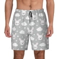thumbnail image 2 of Goofa Rabbit And Cloud Printed Men's Swim Trunks Board Shorts Quick Dry Mens Swimming Trunks with Compression Liner,Breathable Fit Hawaii Beach Shorts-Small, 2 of 9